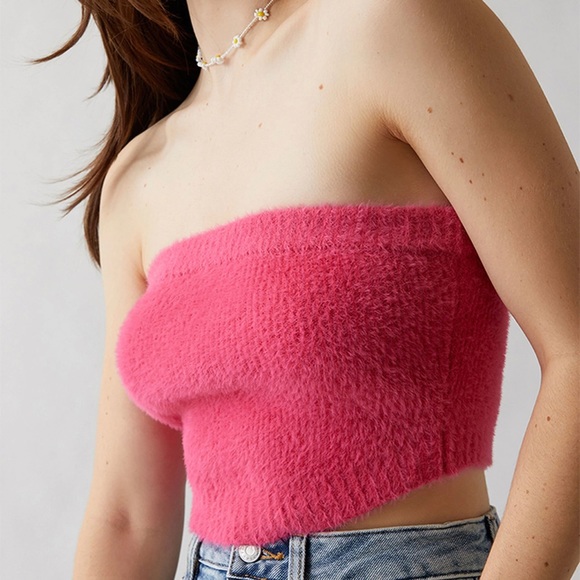 💖Pink💖 Fuzzy Tube Top NWT - Picture 2 of 4